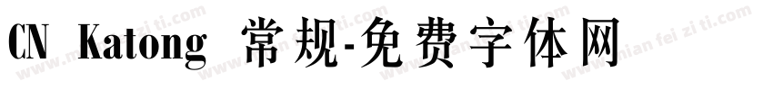 CN Katong 常规字体转换
